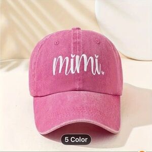 Pink Baseball Cap with White Embroidery